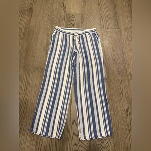 Old Navy Blue and White Striped Linen Pants‎